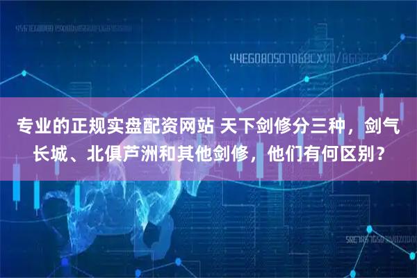 专业的正规实盘配资网站 天下剑修分三种，剑气长城、北俱芦洲和其他剑修，他们有何区别？